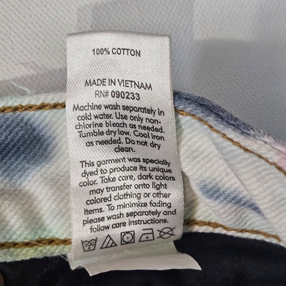 Pacsun High Rise Festival Shorts Womens 26 Tie Dye Frayed Hem Distressed Denim - Picture 7 of 7